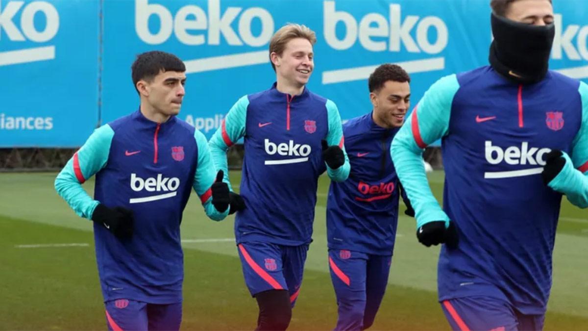 El Barça se ejercita el día después de vencer en Bilbao