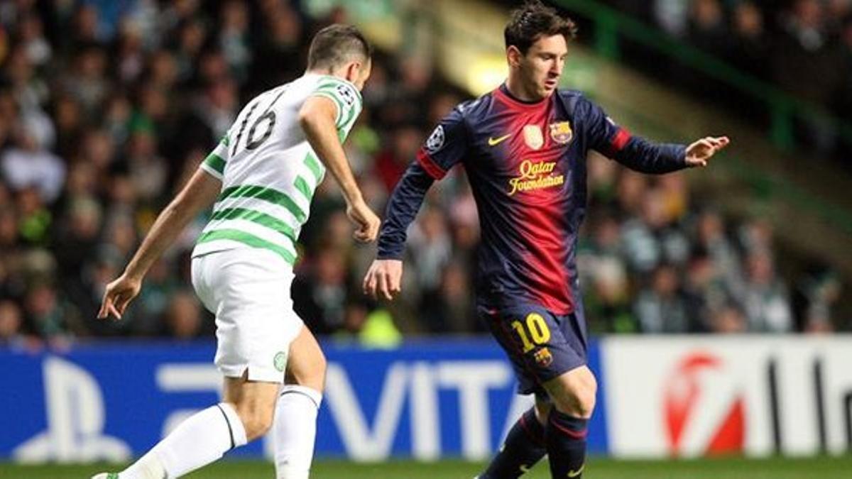 Messi, en una jugada del partido ante el Celtic. EFE