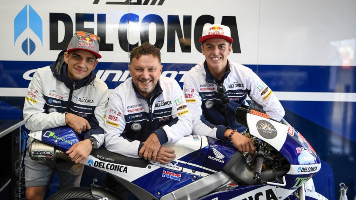 Jorge Martín, con Fausto Gresini y Di Giannantonio