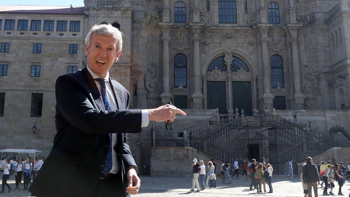 Alfonso Rueda, este viernes, en Santiago de Compostela.