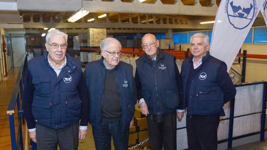 De izquierda a derecha Pedro Pereira (ex presidente), Rafael Fernández (fallecido, patrono), Tito Badía (fundador) e Iván Martínez (presidente).