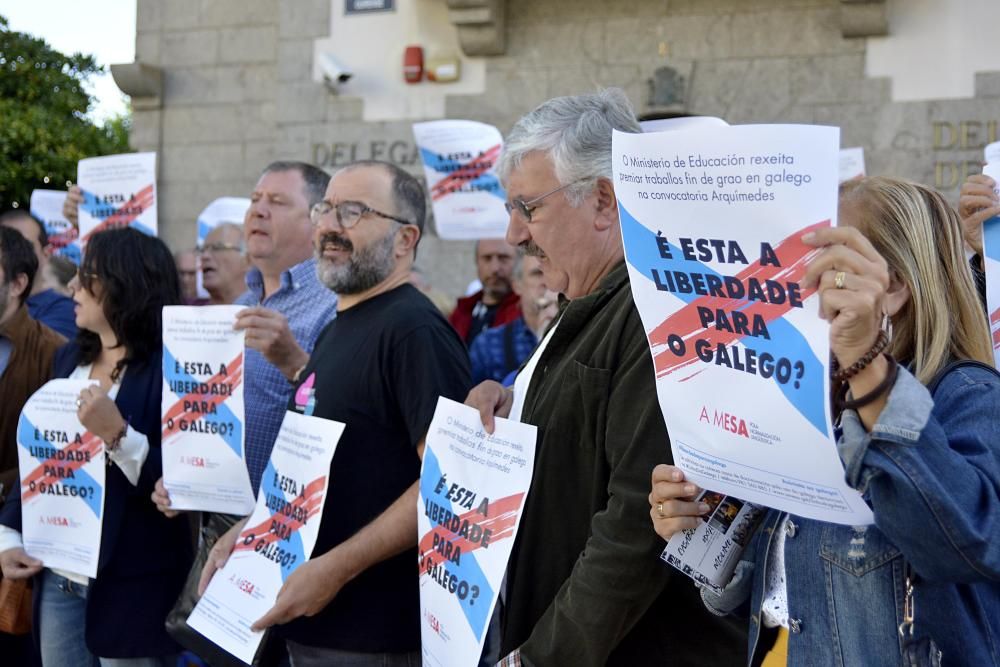 Protesta en A Coruña en defensa del gallego