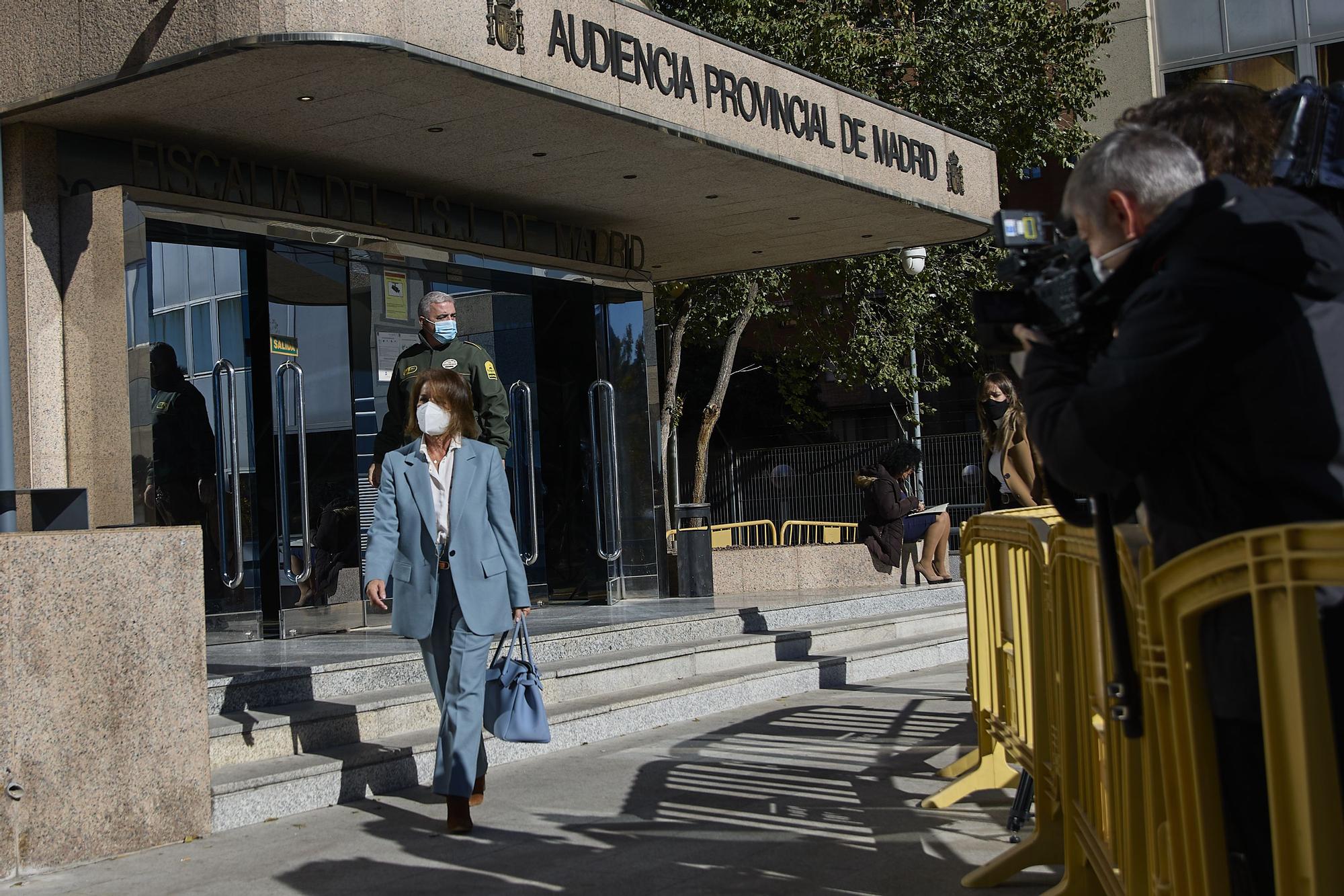 Ana Botella, exalcaldesa de Madrid, tras testificar en el juicio por la enajenación de viviendas de la EMVS