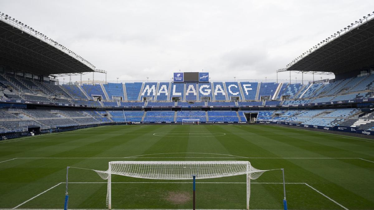 Imagen de La Rosaleda, estadio de fútbol del Málaga CF.