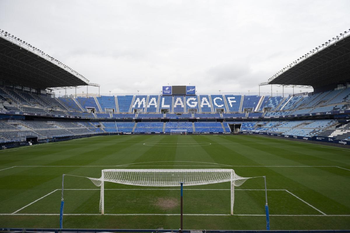 Imagen de La Rosaleda, estadio de fútbol del Málaga CF.