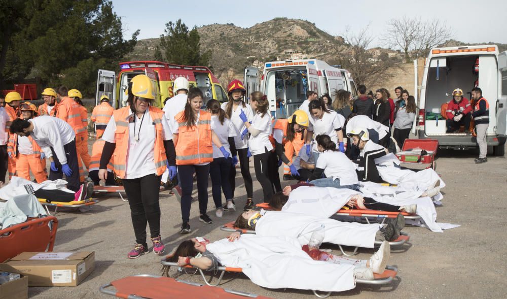 Simulacro de la Escuela de Enfermería de Castelló