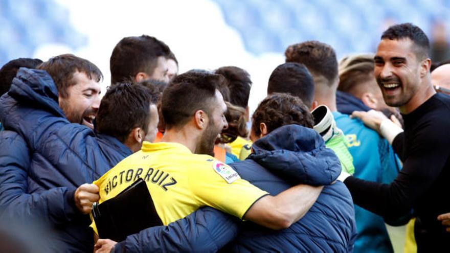 Los jugadores celebrando su clasificación.