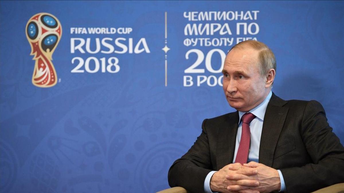 Putin en un acto sobre el Mundial de Rusia