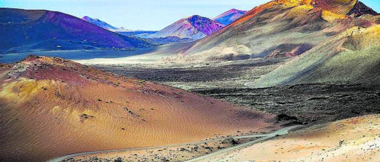 Paisaje volcánico del Parque Nacional de Timanfaya, en Lanzarote.