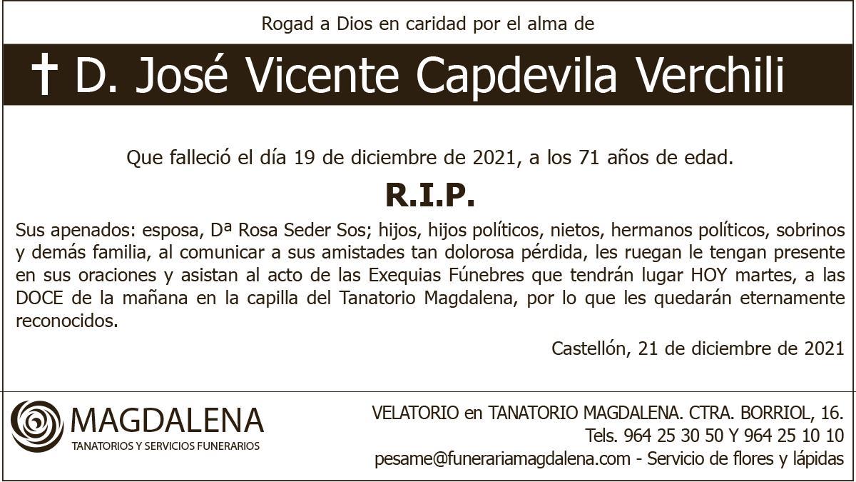 D. José Vicente Capdevila Verchili