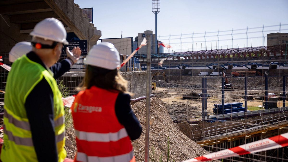En imágenes | Visita a las obras de La Romareda cuando se cumple un año del inicio de los trabajos