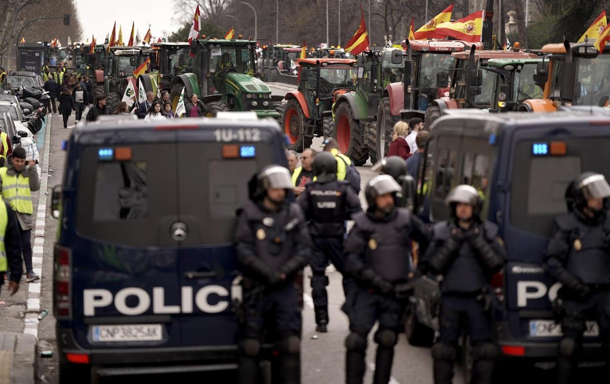 Manifestación de agricultores en Madrid, en imágenes
