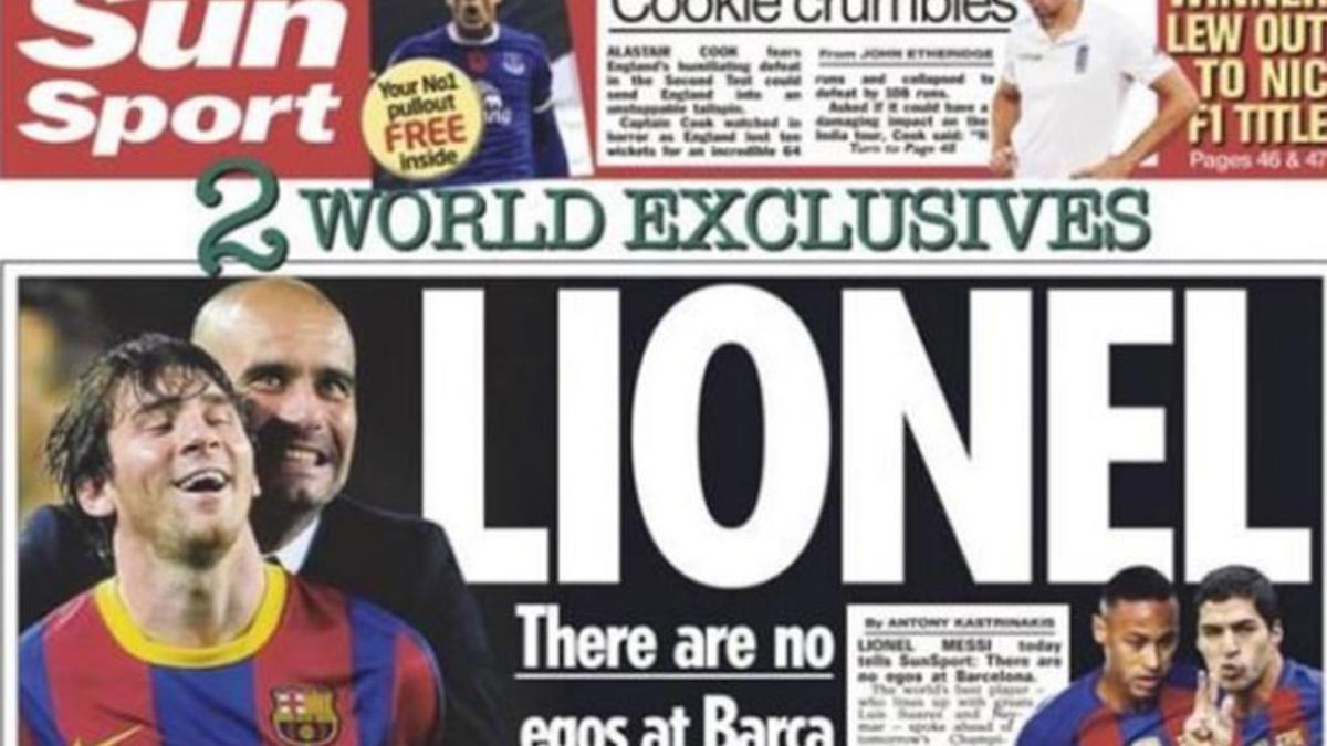 Esta es la portada del diario The Sun