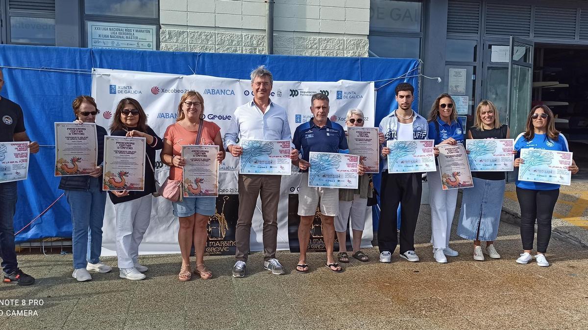 Presentación del Campeonato Gallego de Barco Dragón que se celebra el sábado en O Grove.