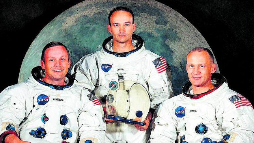 Neil Armstrong (izq), Michael Collins y Edwin (Buzz) Aldrin.