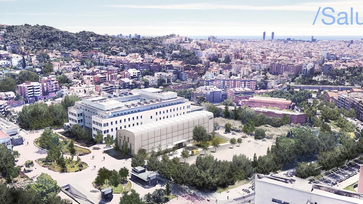 Imagen virtual del nuevo edificio hospitalario polivalente del Parc Sanitari Pere Virgili de Barcelona