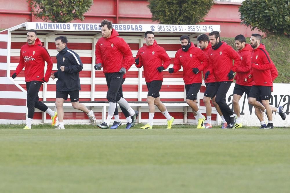 Entrenamiento del Sporting.