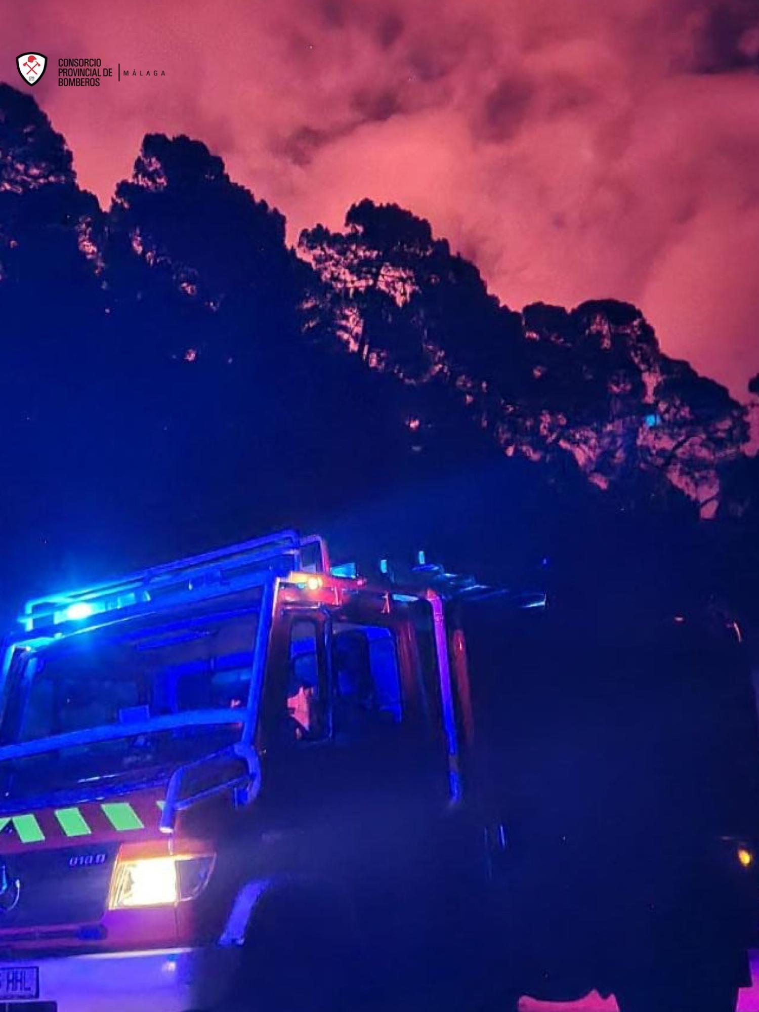 Incendio forestal en el paraje de Peña Blanca de Jubrique