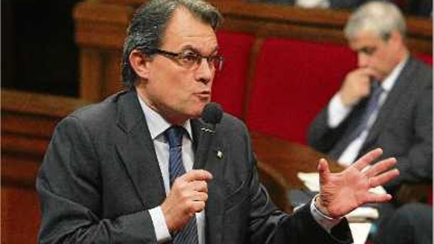 Mas, ahir, durant una de les seves intervencions en la sessió de control al Govern al Parlament.