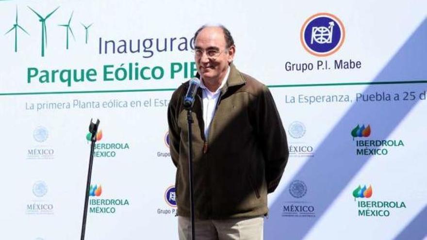 José Ignacio Sánchez Galán inaugura el parque eólico mexicano Pier II. Foto cedida por Iberdrola