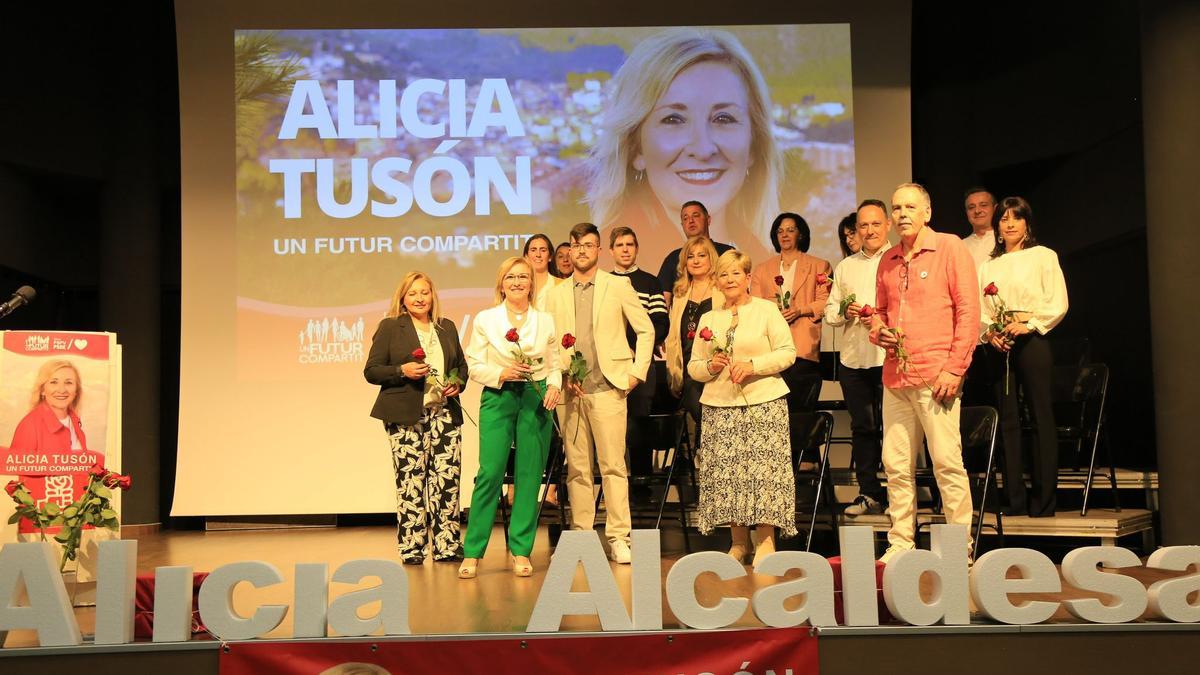 Candidatura socialista de Alicia Tusón, que repetirá de alcaldesa