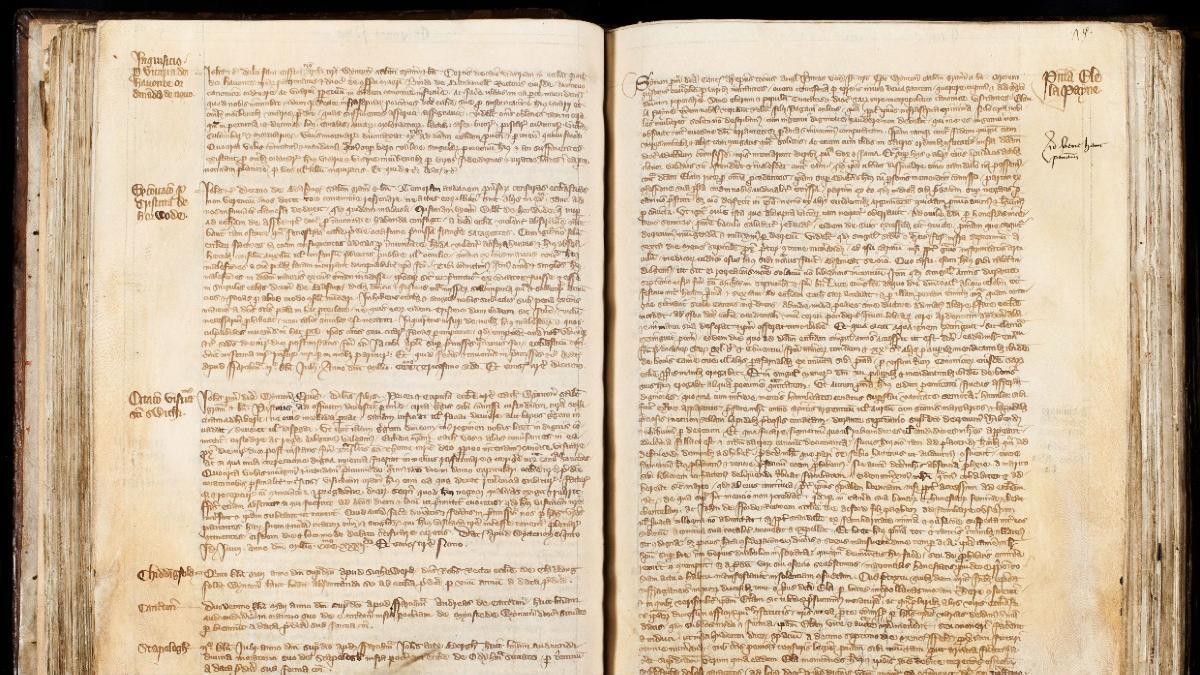 Manuscrito medieval en el que se ha hallado la clave para resolver el asesinato.