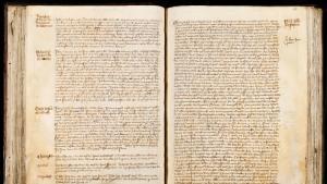 Manuscrito medieval en el que se ha hallado la clave para resolver el asesinato.