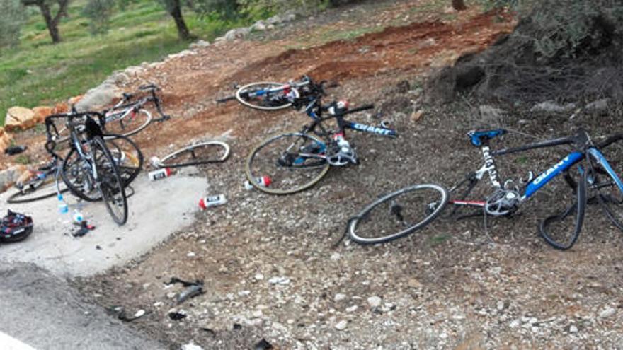 Imagen del estado en el que quedaron las bicicletas.