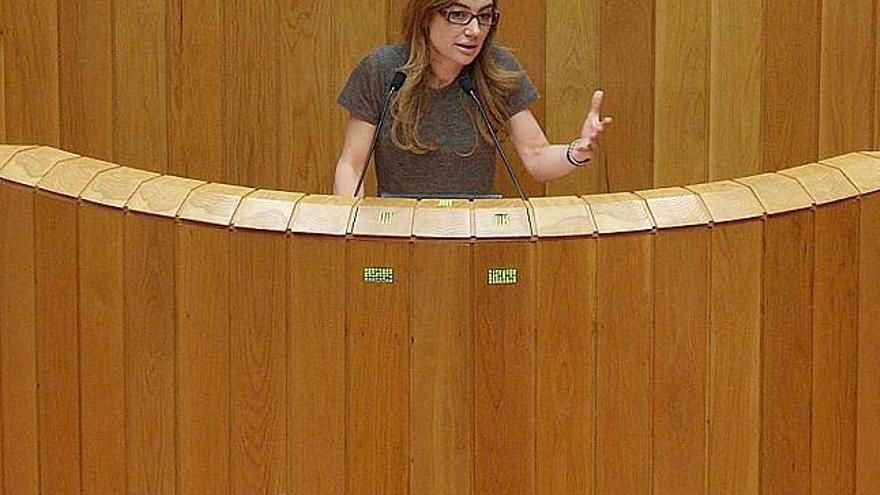 La conselleira de Facenda, en una reciente comparecencia en el Parlamento. / jorge leal