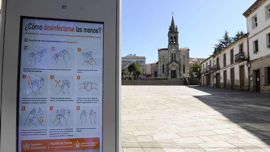 Las pantallas digitales de Lalín ofrecen consejos preventivos para evitar contagios. // Bernabé/Javier Lalín
