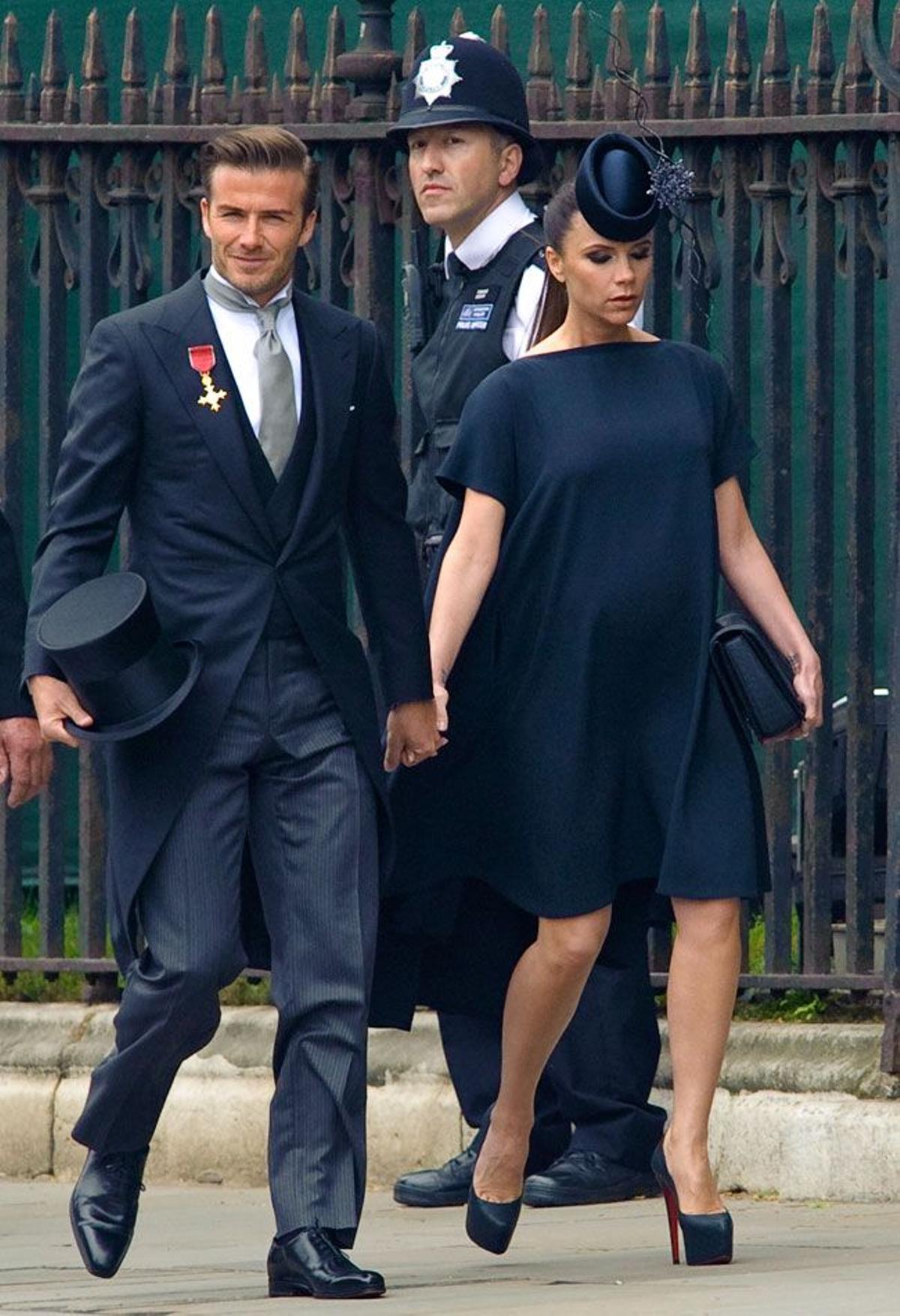 El matrimonio Beckham llega a la boda del príncipe Guillermo y Kate Middleton