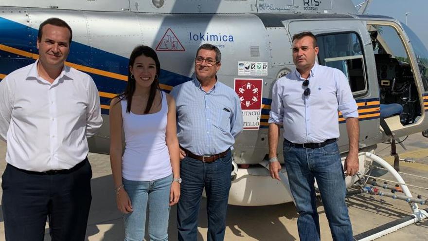 Tratamiento «excepcional» antimosquito tigre desde  un helicóptero en Castelló