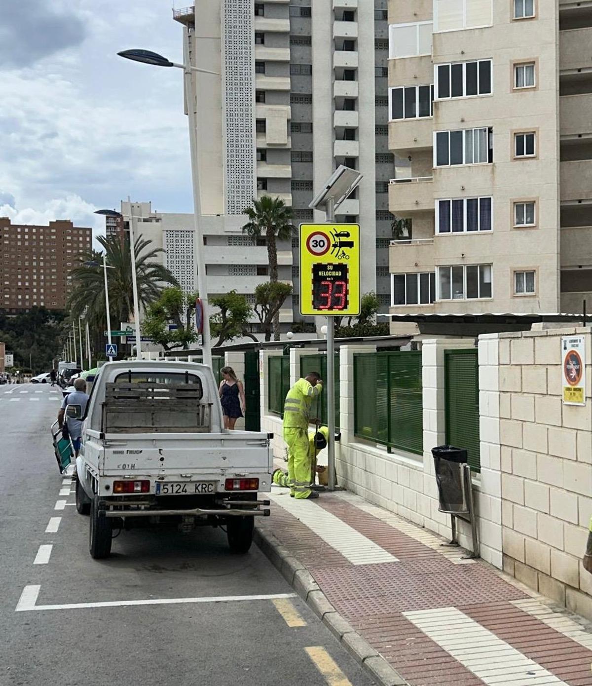 El radar instalado en la Cala de Finestrat.