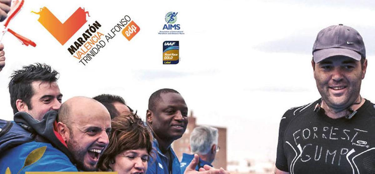 Cartel con voluntarios del Maratón de València