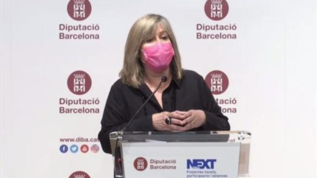 Núria Marín, este martes presentando los proyectos que optan a los fondos europeos.