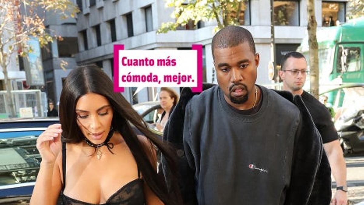 Kim Kadarshian en chándal con Kanye West