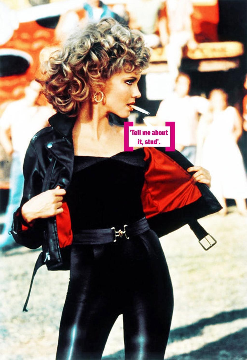 Olivia Newton-John subasta su traje de cuero
