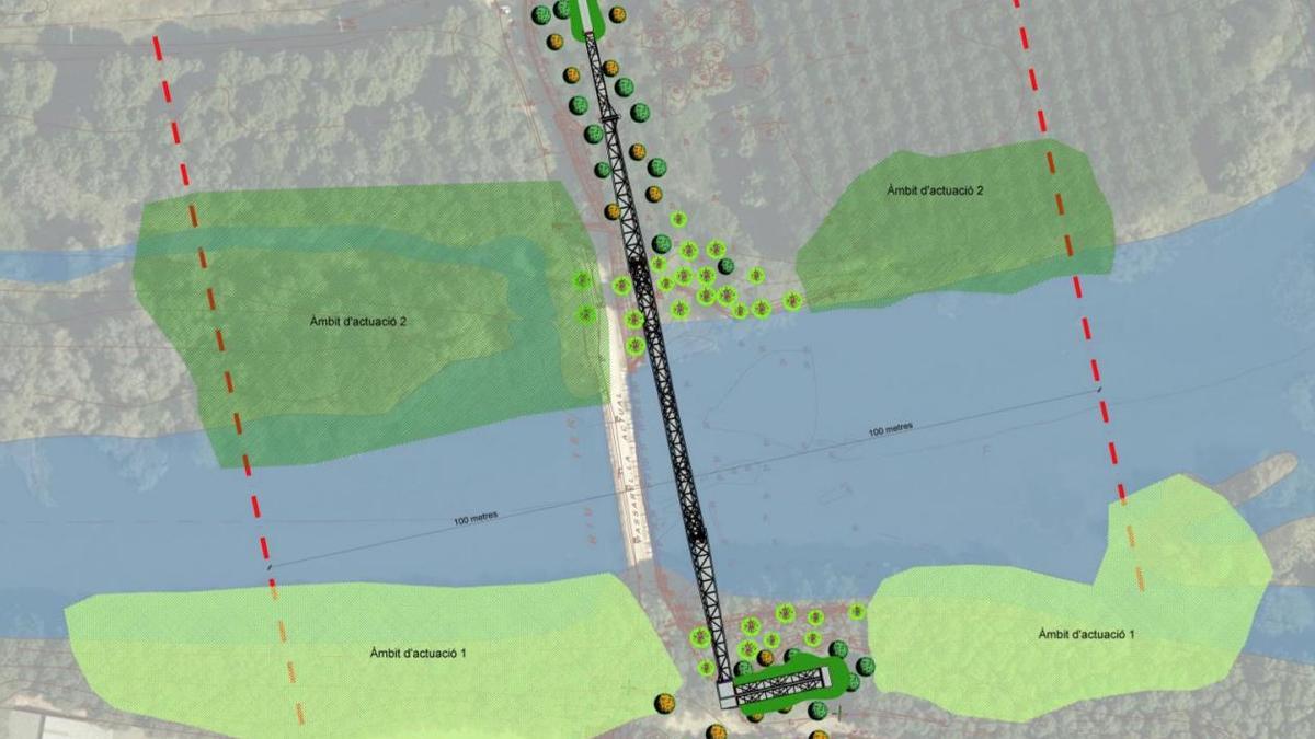 El que serà la futura passera que connectarà els dos municipis.