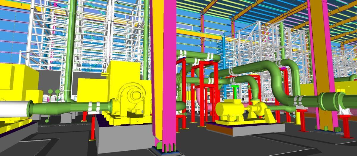 Recreación de la planta desaladora en cuya ingeniería participará Savener.