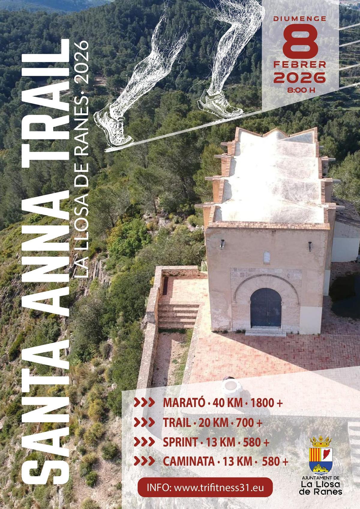 Cartel de la Santa Anna Trail de la Llosa de Ranes.