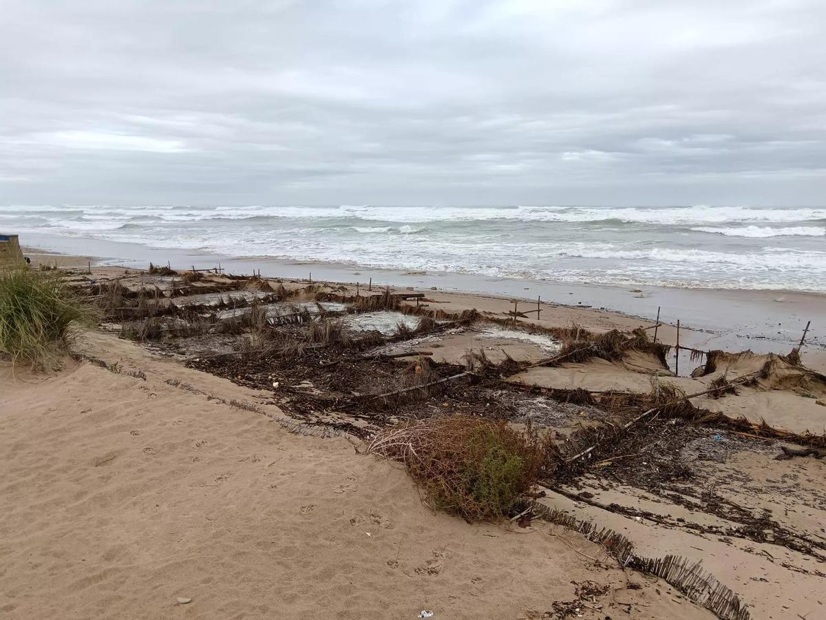 Imagen de la playa del Perelló, esta mañana.