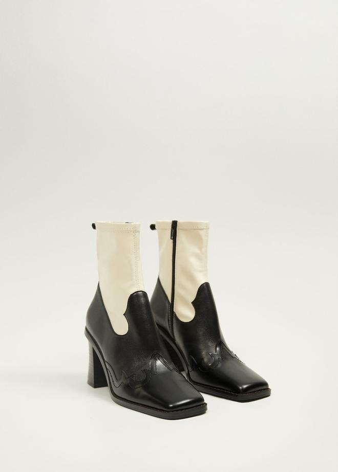 Botas cowboy en blanco y negro de Mango