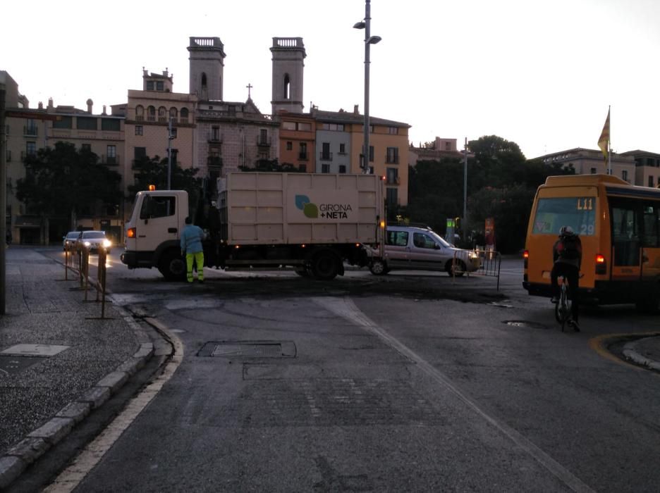 Girona intenta tornar a la normalitat després dels aldarulls de dimecres a la nit