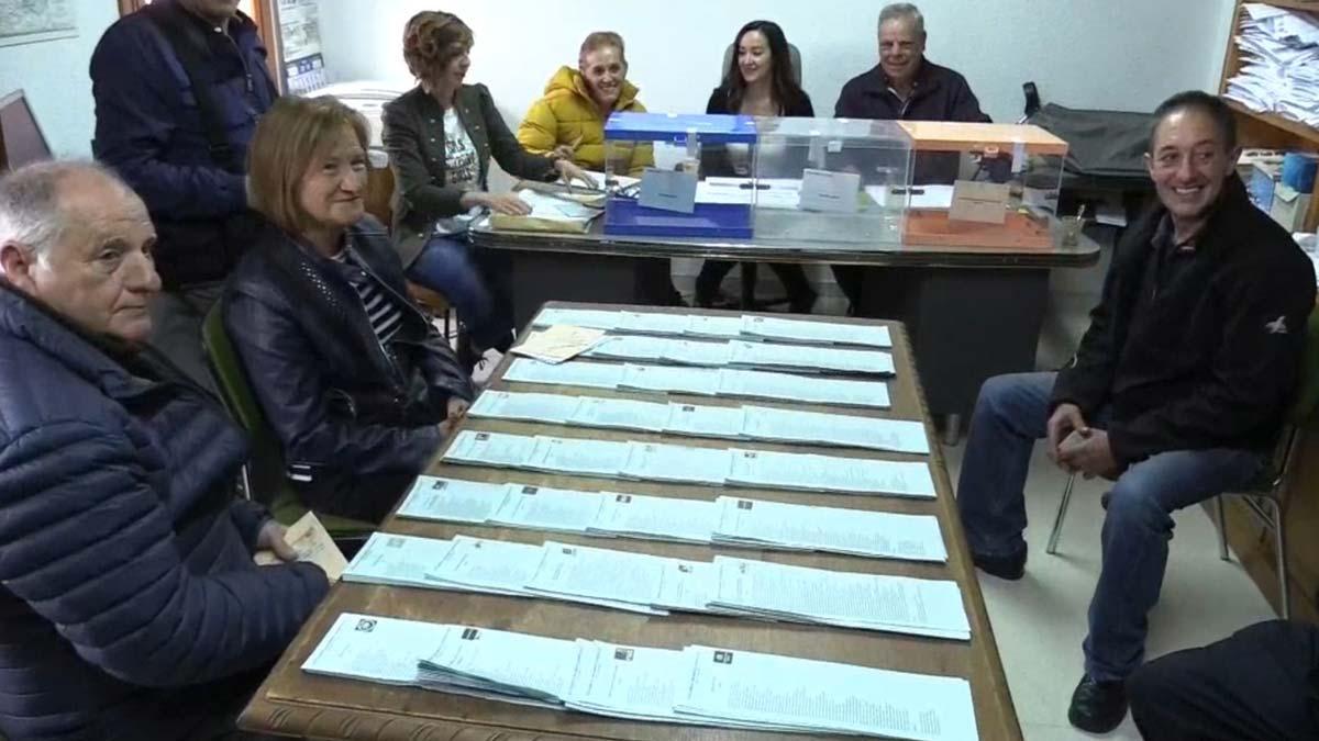 Los 8 vecinos de Villarroya votan en 70 segundos y cierran el colegio en 90