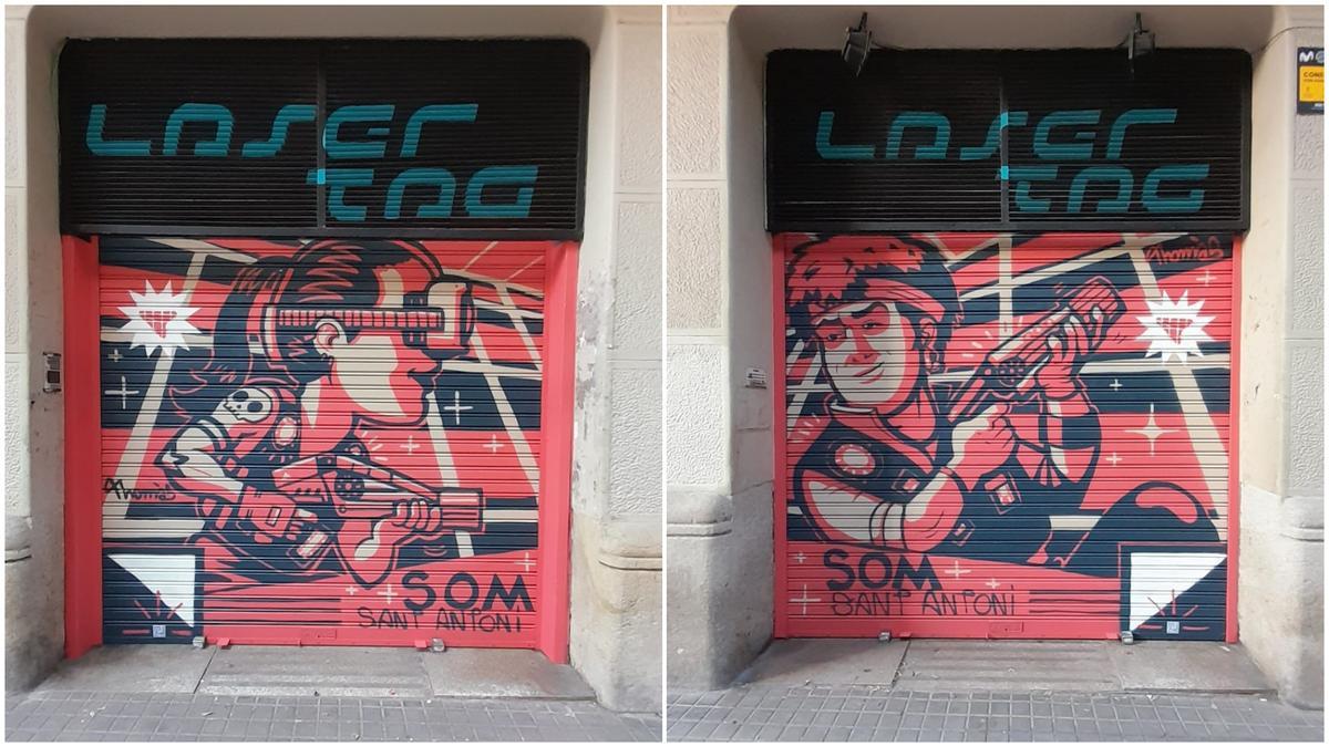 Persianas decoradas por el artista Daniel Thomàs en Sant Antoni