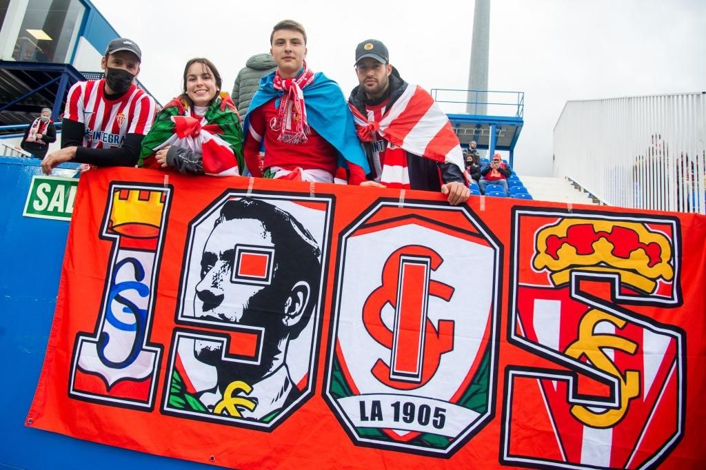 El partido del Sporting en Lugo, en imágenes