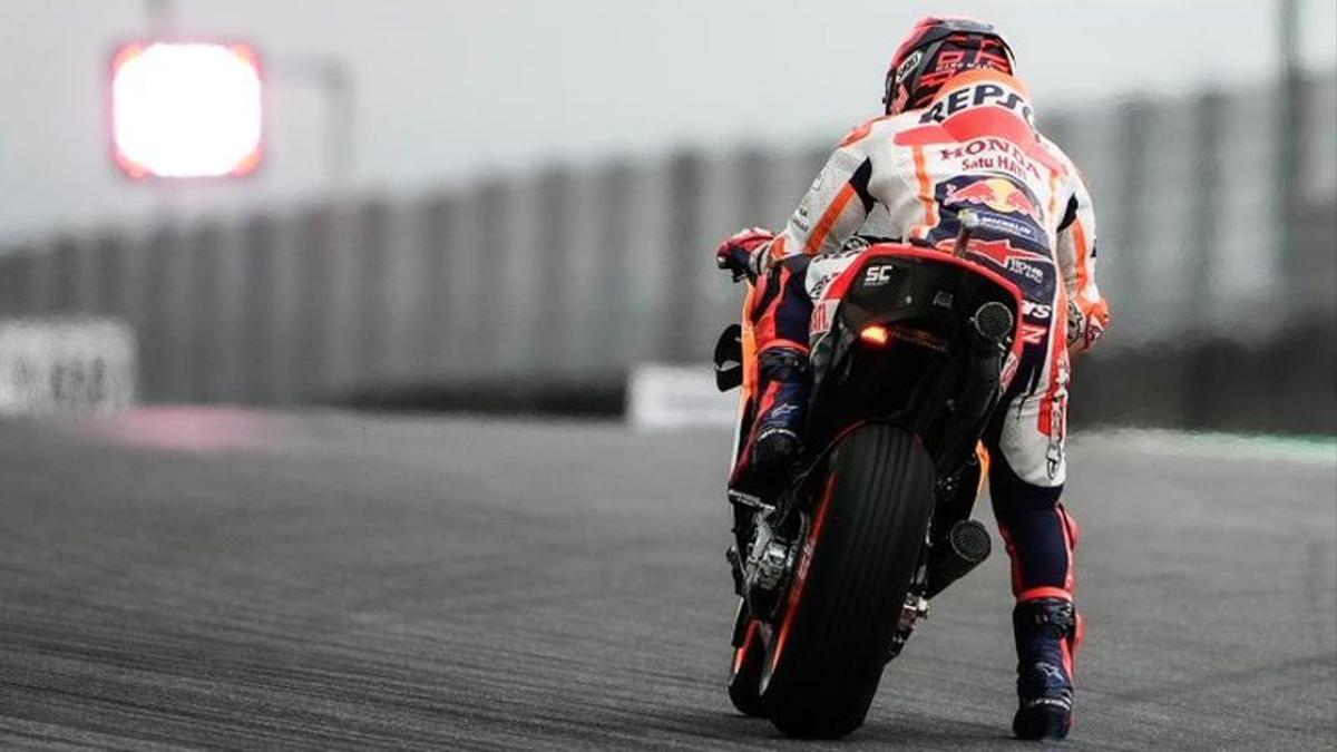 Marc Márquez, en el warm up de Mugello.