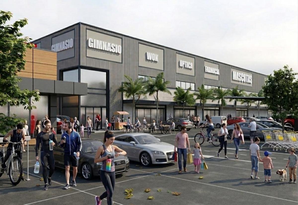 Recreación del nuevo parque comercial en Avenida de Andalucía.