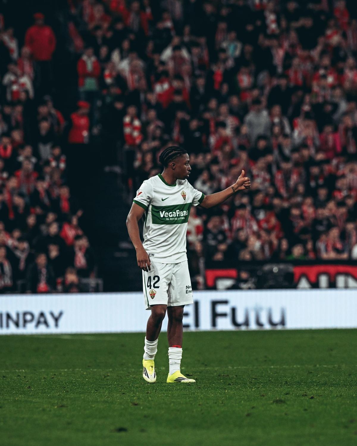 Buba Sangare, el pasado viernes en su debut en el Athletic-Elche