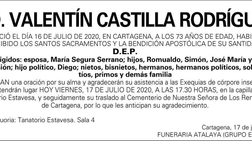 D. Valentín Castilla Rodríguez